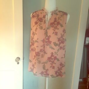 Sleeveless floral blouse